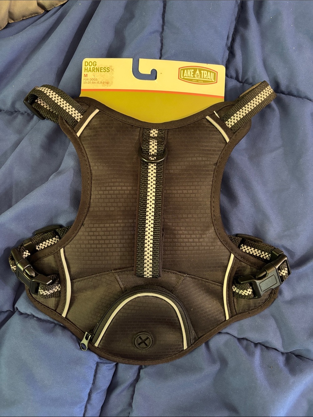 Lake & Trail Black Reflective Dog Harness - Medium